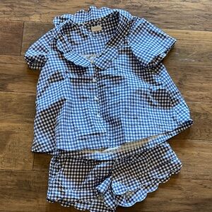 Piyama Penelope Sleep Set - Gingham - Navy